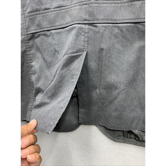 EXPRESS Mens Military Chore Jacket Ribbed Collar Button Accents Dark Gray Medium - Picture 14 of 16